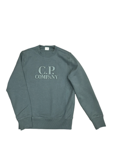 Cp Company Diagonal Raised Fleece Embroidered Logo Sweatshirt in Dark Shadow