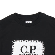 Load image into Gallery viewer, Cp Company Junior Long Sleeved Stamp Logo T-Shirt Black
