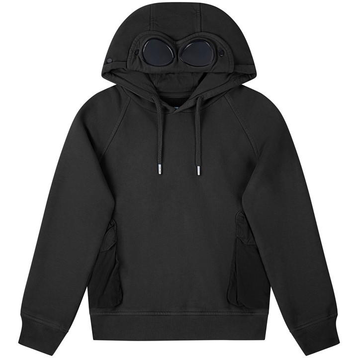 Cp Company Junior Mixed Goggle Overhead Hoodie In Black Pre Order TET Clothing