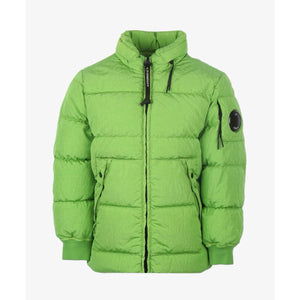 Cp Company Junior Lens M.T.T.N Down Jacket With Foldaway Hood in Green