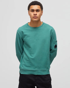 Cp Company Resist Dyed Lens Sweatshirt In Frosty Green