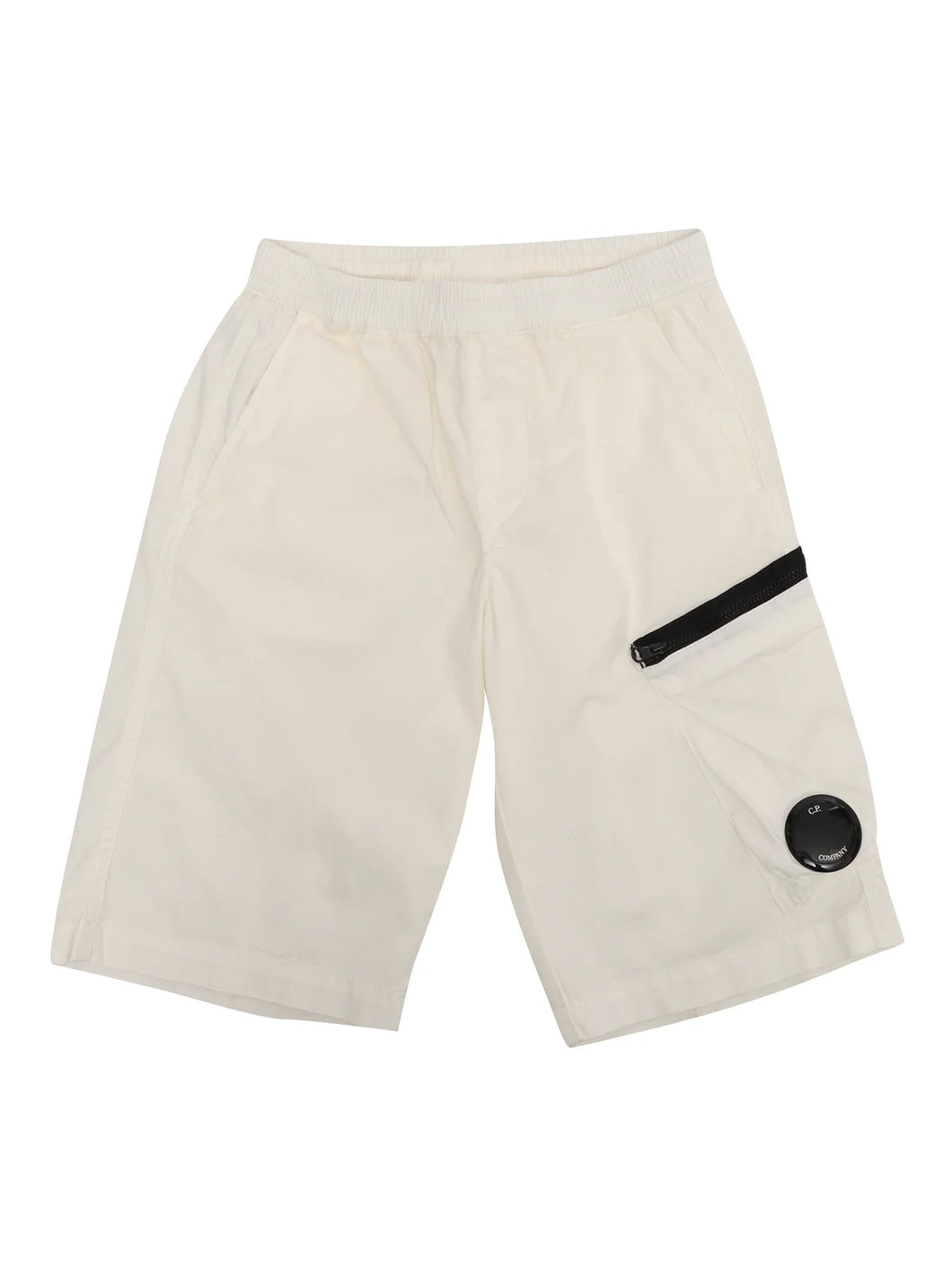 Cp Company Junior Stretch Gabardine Bermuda Cargo Shorts White