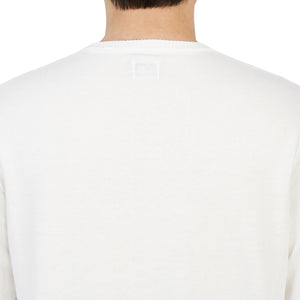 Cp Company Cotton Crepe Lens Knitted Sweatshirt in White