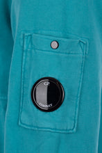 Load image into Gallery viewer, Cp Company Resist Dyed Cotton Lens Overhead Hoodie in Tile Blue
