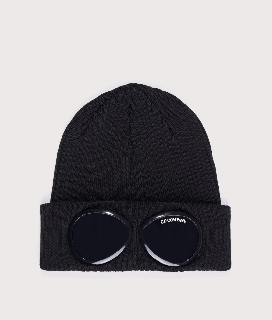 Cp Company Cotton Goggle Beanie In Black (Pre-Order: Due Approx. 28th Feb)