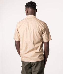 Cp Company Rip-Stop Short Sleeve Full Zip Shirt Cobblestone (Pre-Order: Due Approx. 28th Feb)