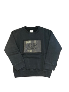 Cp Company Junior Stitch Logo Embroidered Sweatshirt In Black