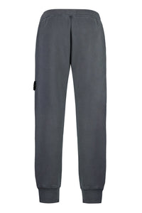 Stone Island Brushed Organic Cotton Fleece Joggers In Lead Grey