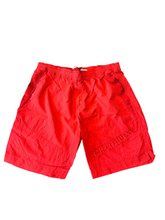 Load image into Gallery viewer, Cp Company Flatt Nylon Embroidered Logo Swim Shorts in Fiery Red
