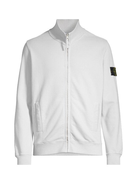 Stone Island Cotton Fleece Full Zip In Grey