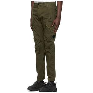 Cp Company Sateen Stretch Cargo Pants In Ivy Green 152A