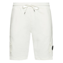 Load image into Gallery viewer, Cp Company Diagonal Raised Lens Fleece Shorts In White
