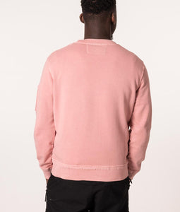 Cp Company Resist Dyed Lens Sweatshirt In Pale Mauve