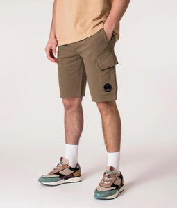 Cp Company Light Fleece Lens Shorts in Lead Grey (Pre-Order: Due Approx. 28th Feb)