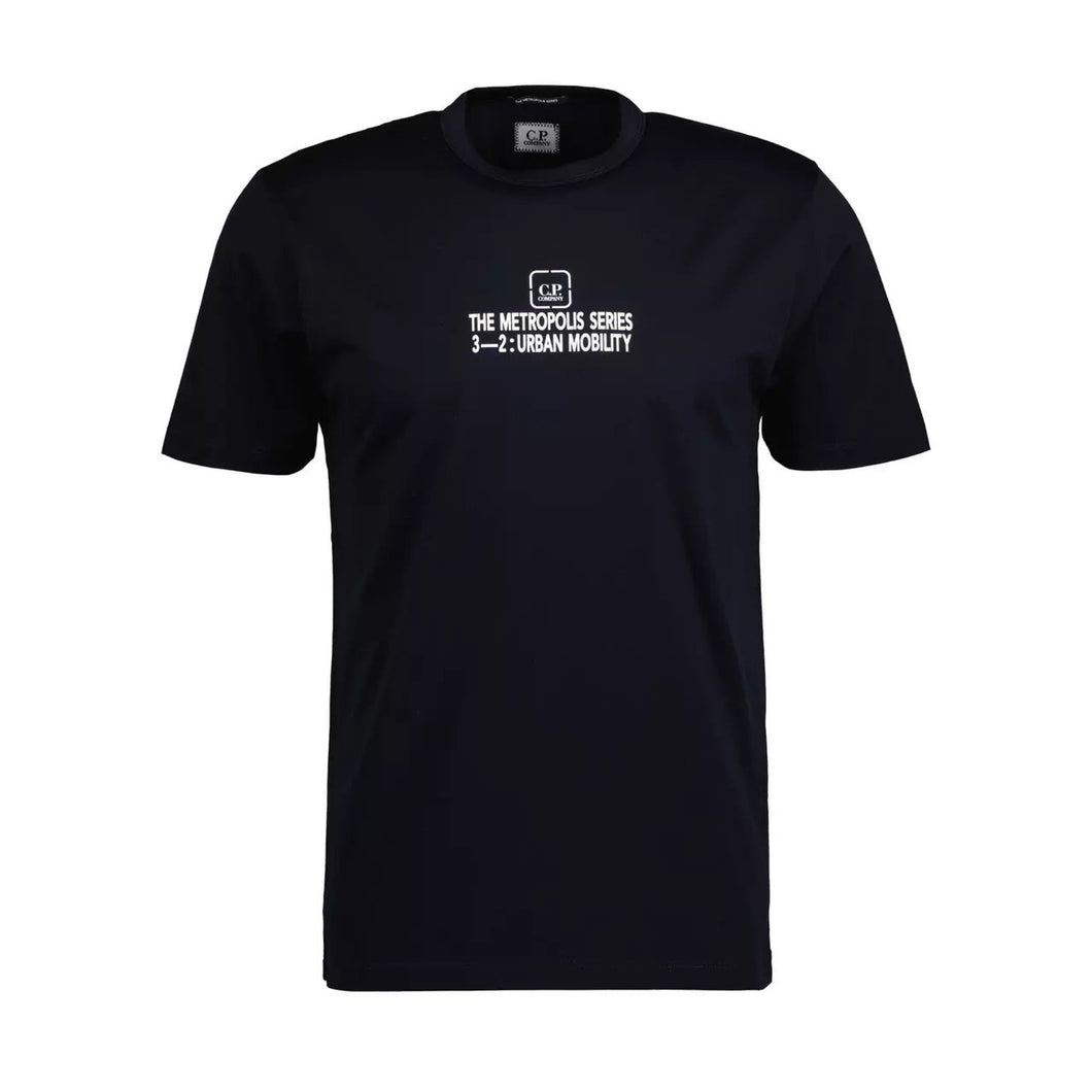 Cp Company Metropolis Graphic Logo T-Shirt In Navy