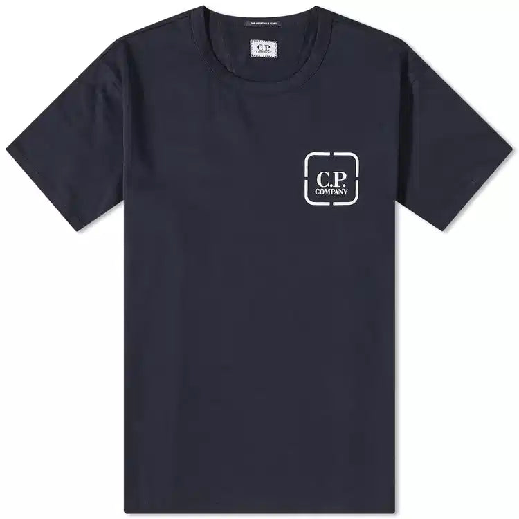 Cp Company Metropolis Box Logo T-Shirt Navy