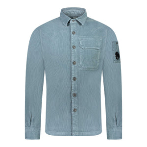 Cp Company Corduroy Button Up Shirt in Orion Blue