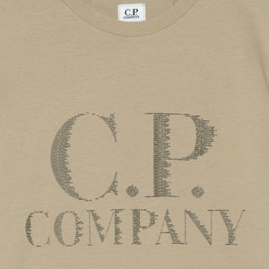 Cp Company Large Logo T-Shirt In Cobblestone