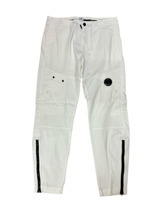 Cp Company Satin Stretch Lens Utility Pants in White