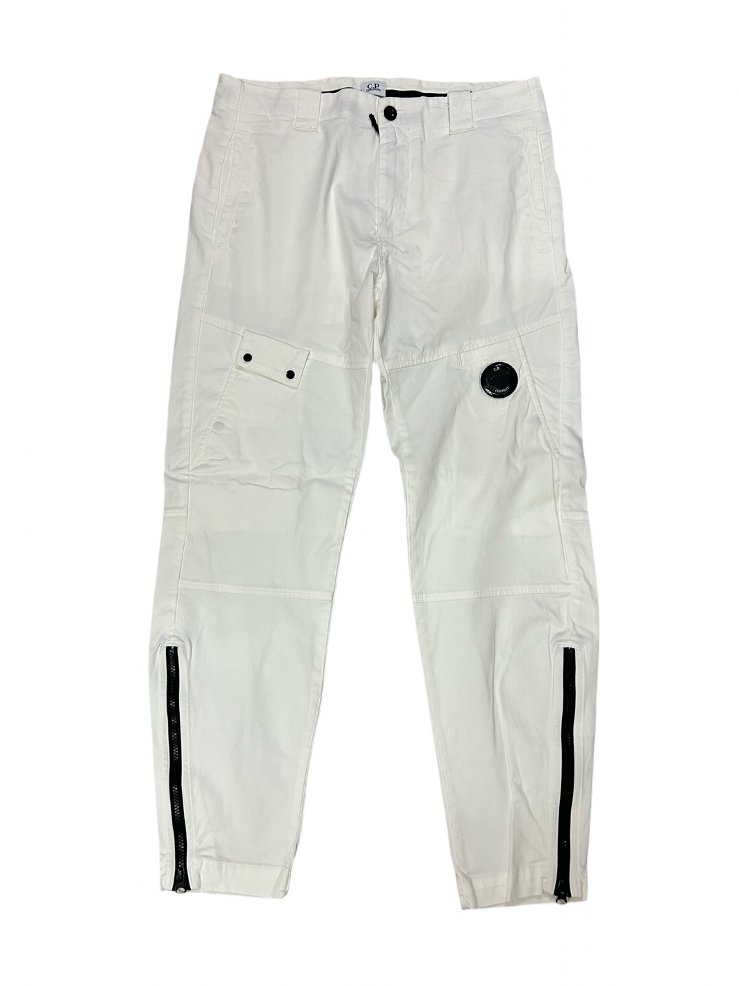 Cp Company Satin Stretch Lens Utility Pants in White