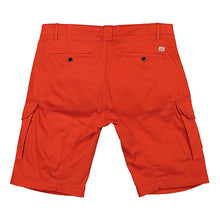 Load image into Gallery viewer, Cp Company Bermuda Satin Stretch Cargo Shorts in Fiery Red
