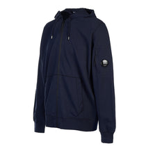 Load image into Gallery viewer, Cp Company Hooded Light Fleece Lens Full Zip In Navy
