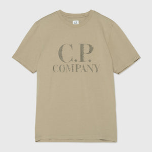 Cp Company Large Logo T-Shirt In Cobblestone