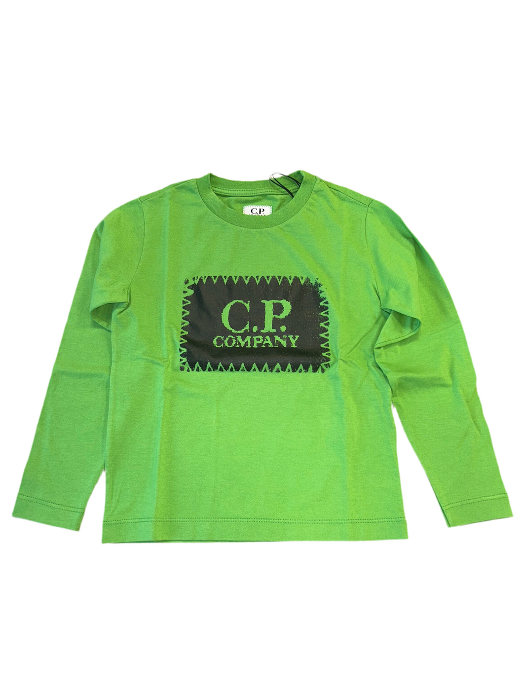 Cp Company Junior Long Sleeved Stamp Logo T-Shirt in Green