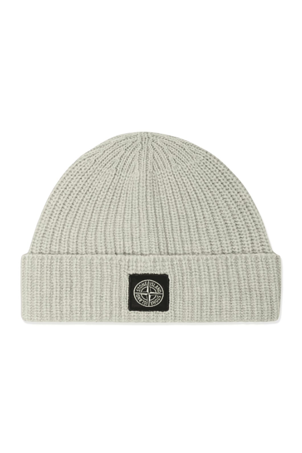 Stone Island Wool Beanie In Pearl Grey