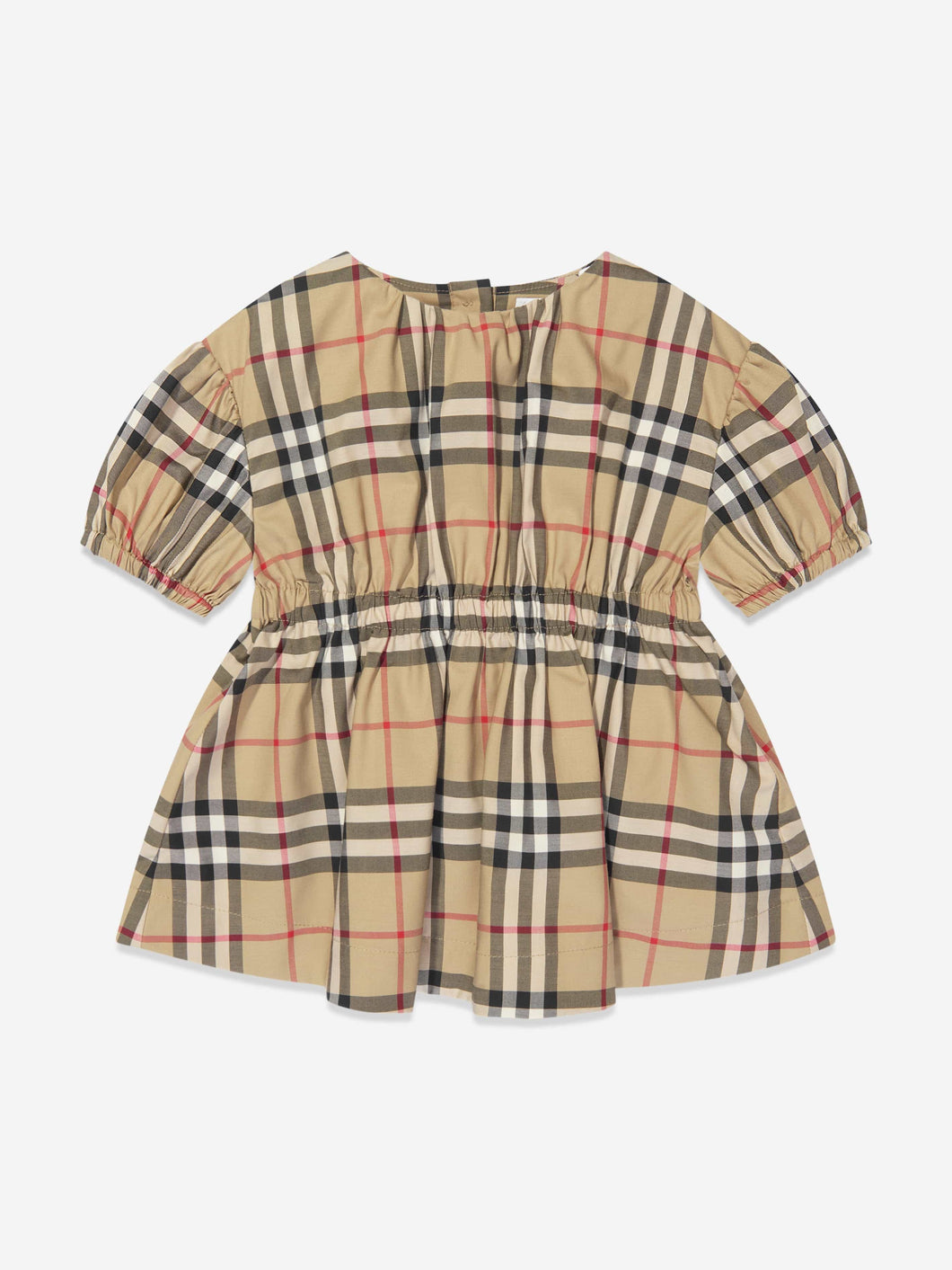 Burberry Junior Check Print Dress In Beige