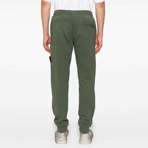 Stone Island Cotton Fleece Joggers In Khaki