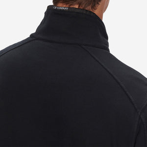 Cp Company Light Fleece Lens Quarter Zip In Black