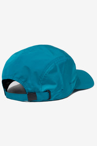 Cp Company Flatt Nylon 5 Panel Patch Logo Cap In Tile Blue