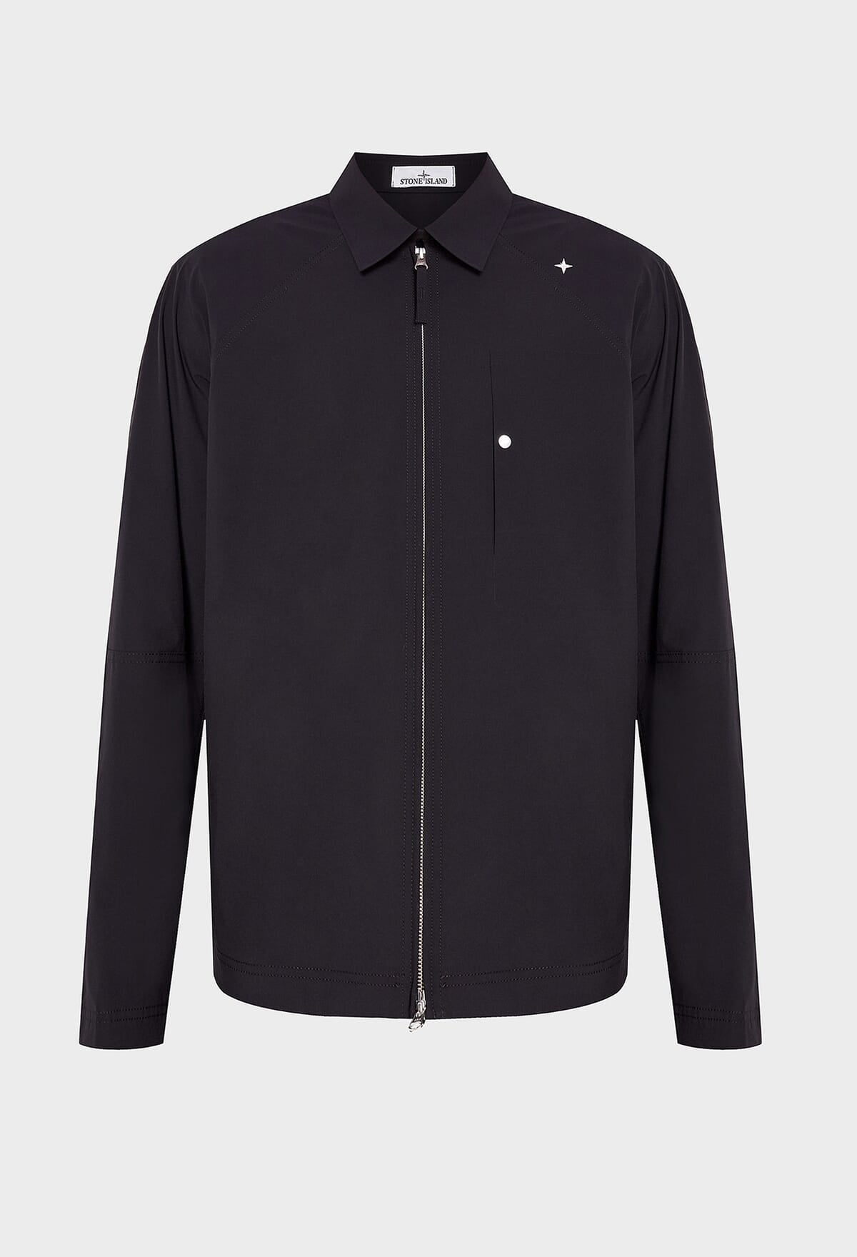 Stone Island Small Compass Logo Shell Overshirt in Black TET Clothing