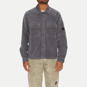 Cp Company Velluto Heavy Lens Shirt in Excalibur Grey