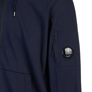 Cp Company Hooded Light Fleece Lens Full Zip In Navy