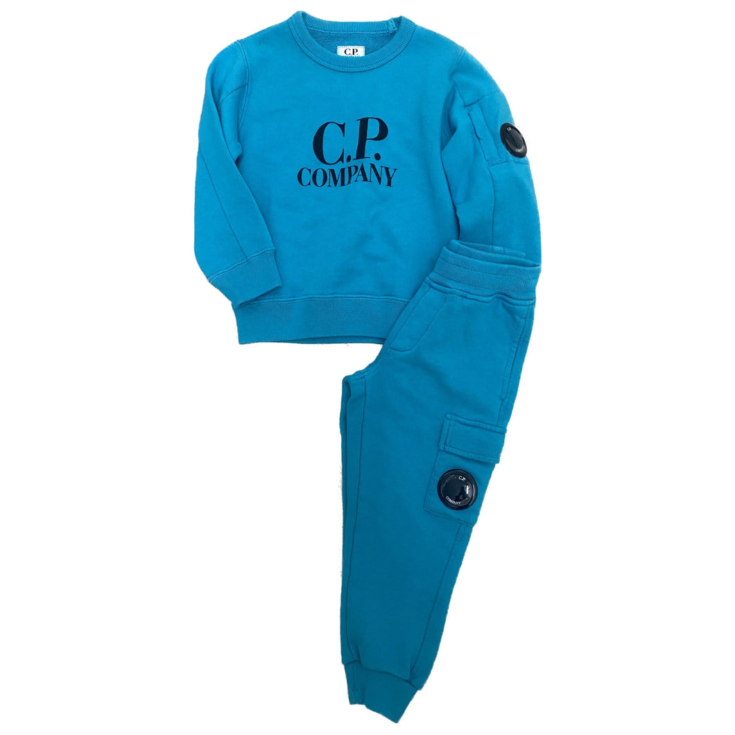 Cp Company Junior Logo Lens Tracksuit In Tile Blue