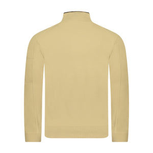 Cp Company Light Fleece Quarter Zip Lens Sweatshirt in Mojade Desert