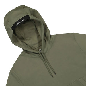 Cp Company Heavy Lens Overhead Hoodie In Bronze Green