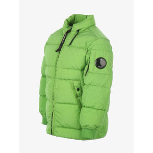 Cp Company Junior Lens M.T.T.N Down Jacket With Foldaway Hood in Green