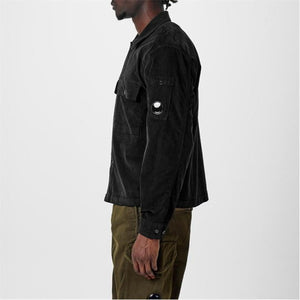 Cp Company Velluto Heavy Lens Shirt in Black