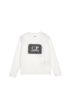 Load image into Gallery viewer, Cp Company Junior Long Sleeved Stamp Logo T-Shirt in White
