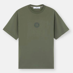 Stone Island Compass Rubber Logo T-Shirt In Khaki