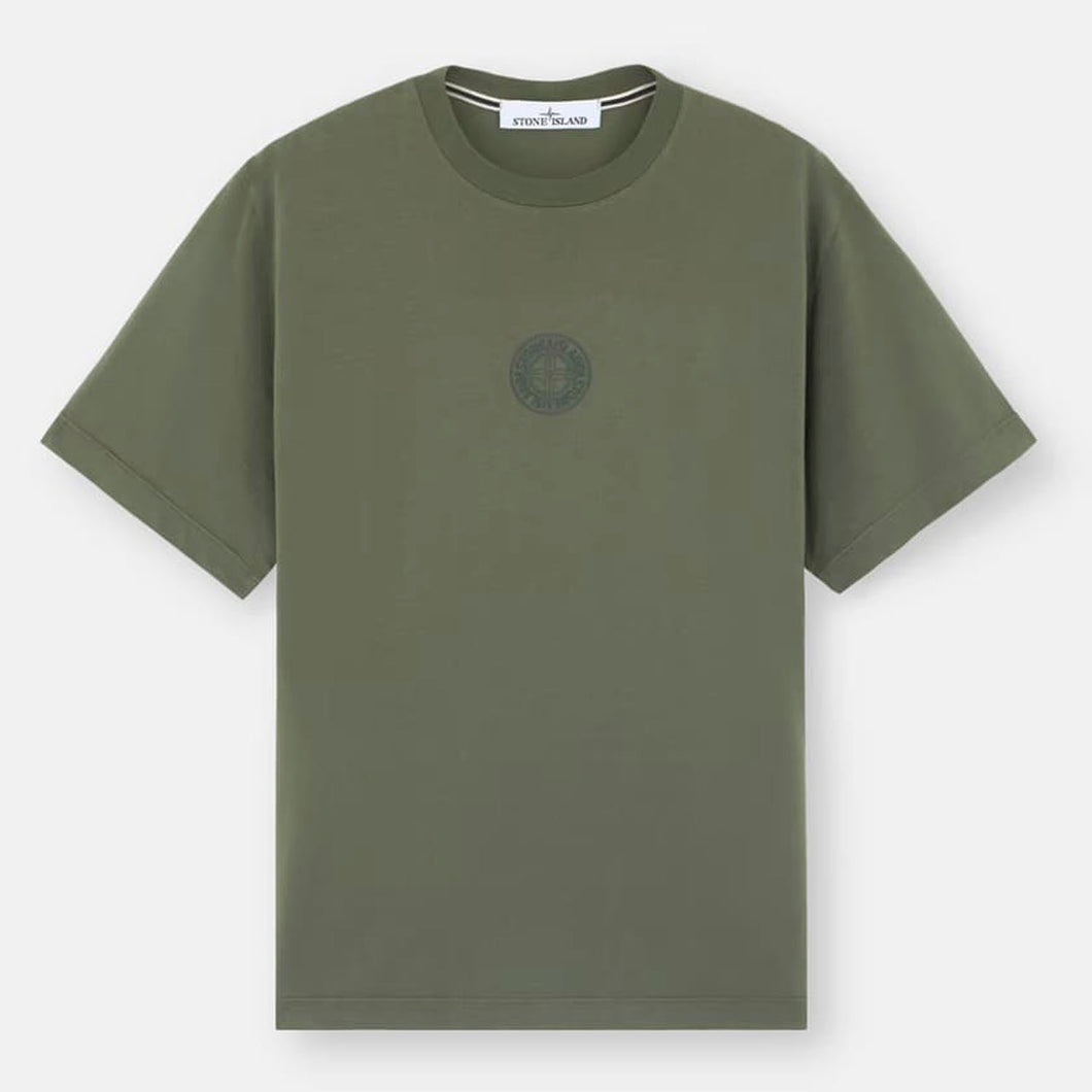 Stone Island Compass Rubber Logo T-Shirt In Khaki