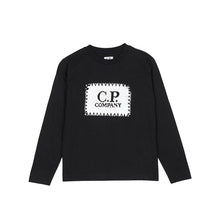 Load image into Gallery viewer, Cp Company Junior Long Sleeved Stamp Logo T-Shirt Black
