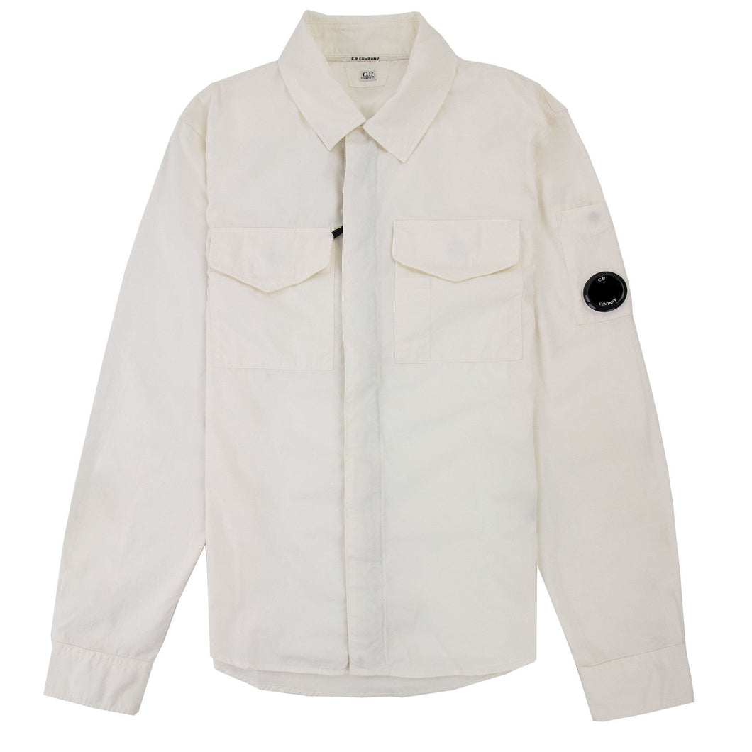 Cp Company Gabardine Lens Shirt In White