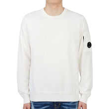Load image into Gallery viewer, Cp Company Cotton Crepe Lens Knitted Sweatshirt in White
