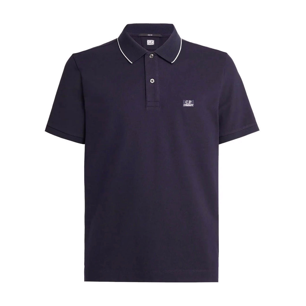 Cp Company Stretch Piquet Slim Fit Polo Shirt in Navy (Pre-Order: Due Approx. 28th Feb)