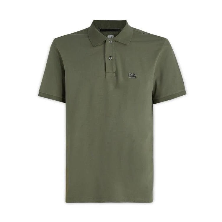 Cp Company Slim Fit Polo Shirt 098A in Bronze Green