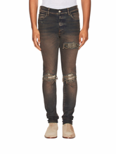 Load image into Gallery viewer, Amiri Plaid Mx1 Skinny Fit Jeans In Dark Indigo
